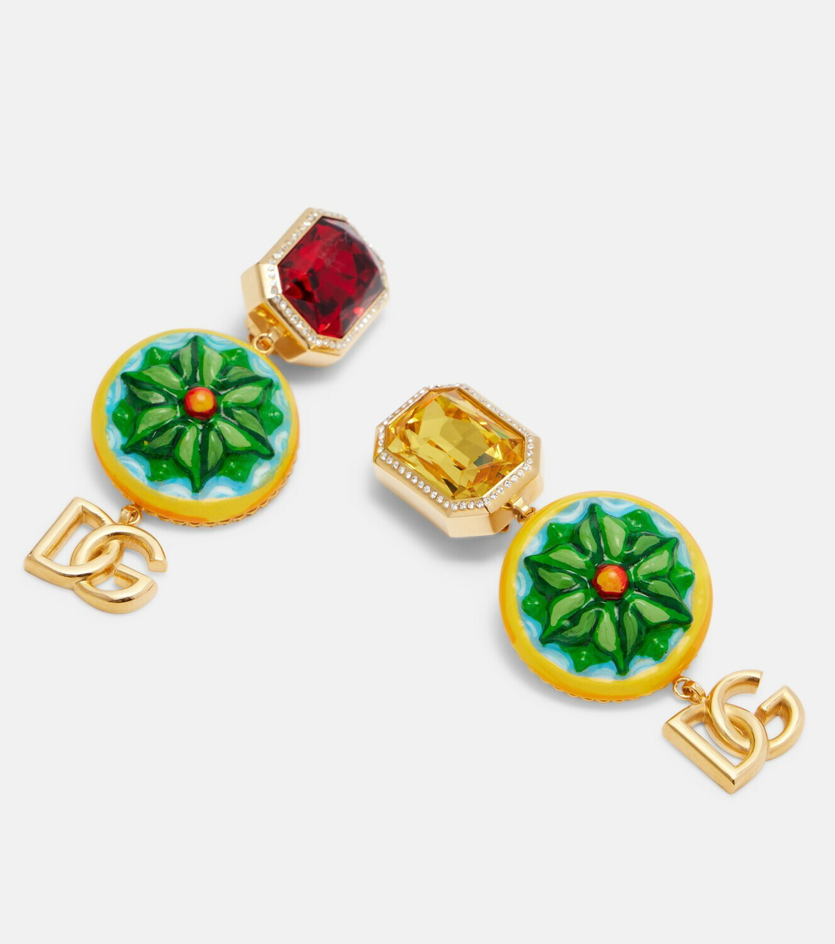 Dolce&Gabbana DG embellished clip-on earrings