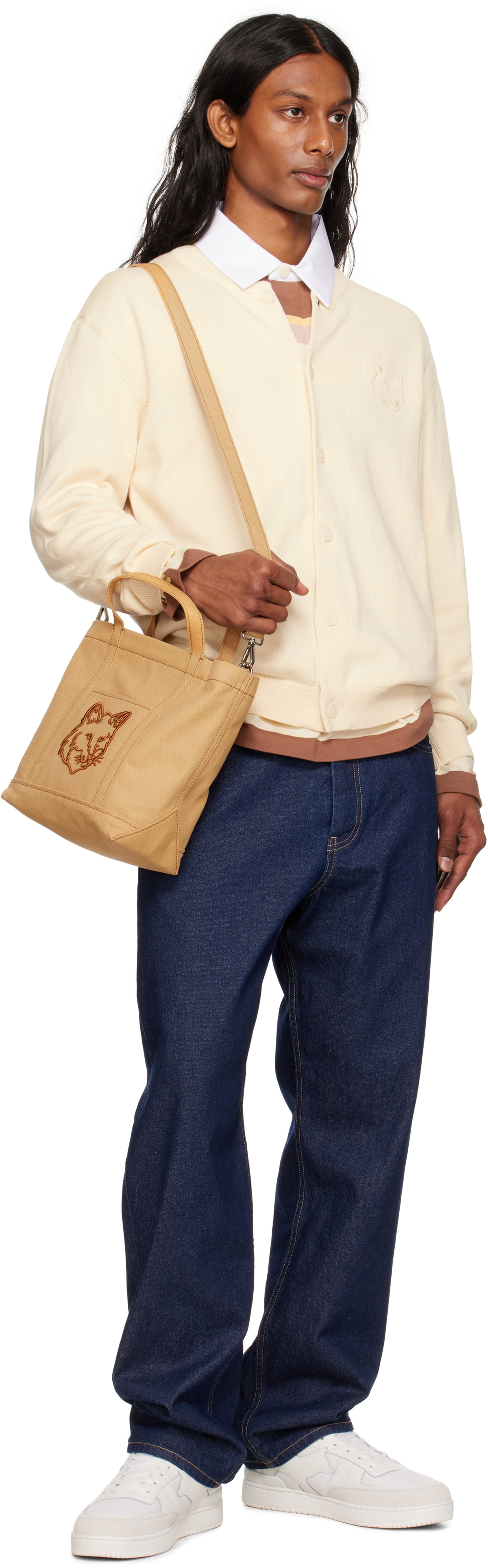 Maison Kitsuné Tan Fox Head Small Tote
