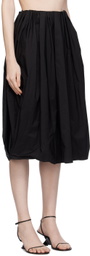 BEVZA Black Balloon Midi Skirt