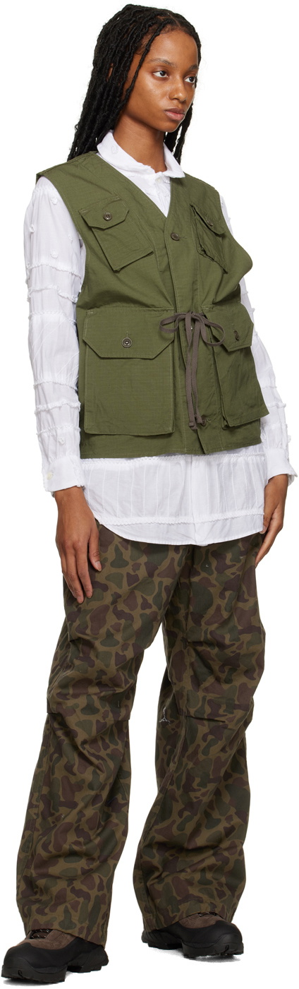 Engineered Garments White Embroidered Shirt