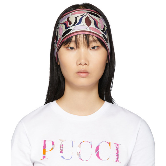 Photo: Emilio Pucci Multicolor Silk Printed Long Scarf Headband