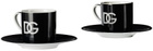 Dolce & Gabbana Black & White DG Logo Espresso Cup Set
