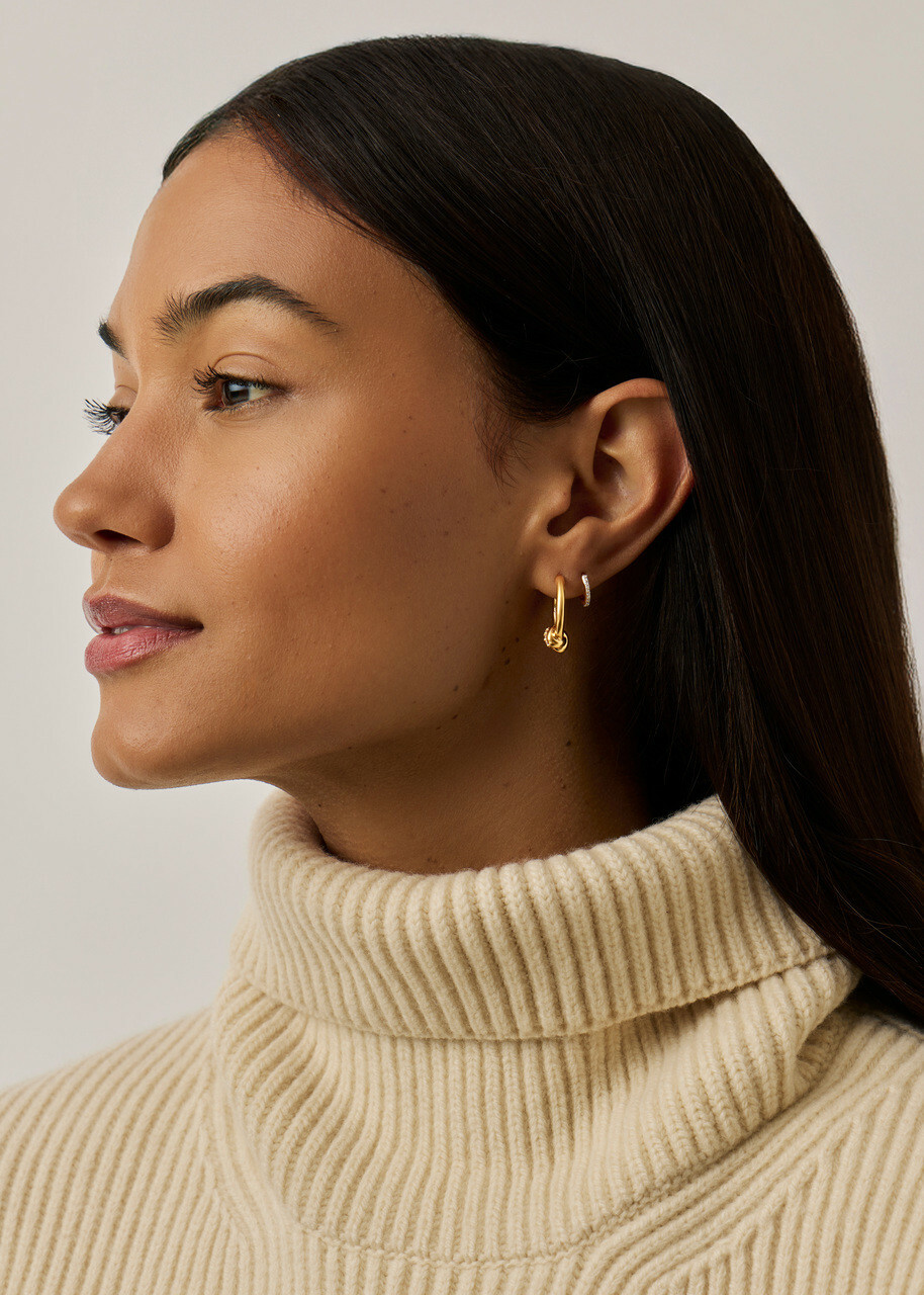 Missoma X Lucy Williams Knot 18ct Gold Vermeil Small Hoop Earrings - One Size