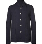 Giorgio Armani - Navy Shawl-Collar Textured Cotton-Blend Blazer - Men - Navy