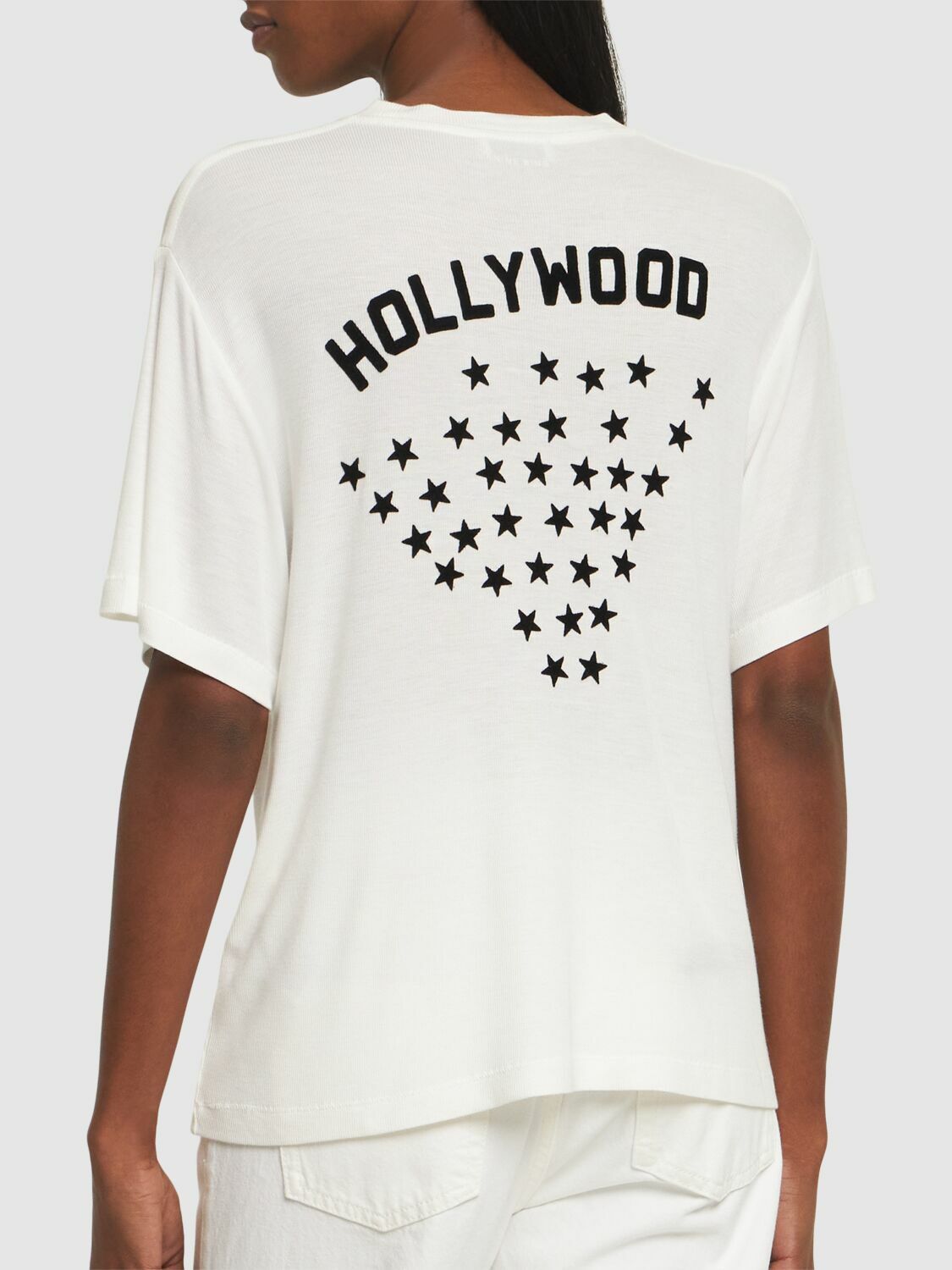 ANINE BING アニービング ANINE BING/半袖カットソー サイズ:S LOUIS TEE HOLLYWOOD A-08-10022   ホワイト レディース / 241005006413 Anine Bing Women's Louis T-Shirt Hollywood in Ivory ANINE BING