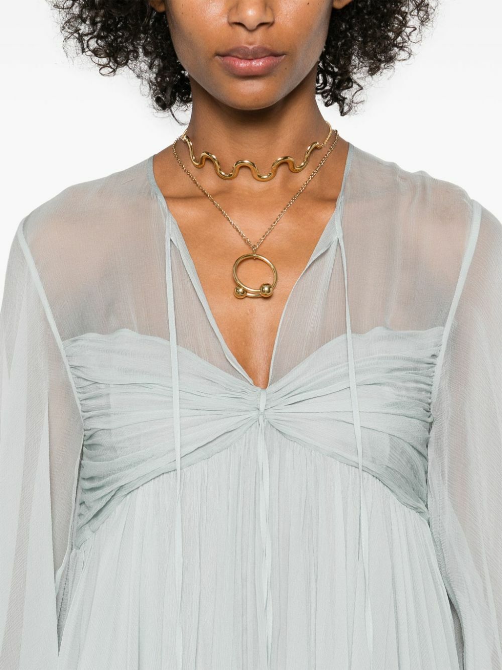 【関税&送料込】Chloe Milky White Mini Dress In Silk Lace-trimmed silk minidress in white - Chloe | Mytheresa