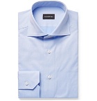 Ermenegildo Zegna - Light-Blue Cutaway-Collar Cotton Shirt - Blue
