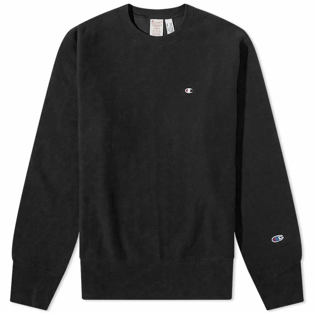 Champion Reverse Weave Men's Classic Crew Sweat in Black Champion ...