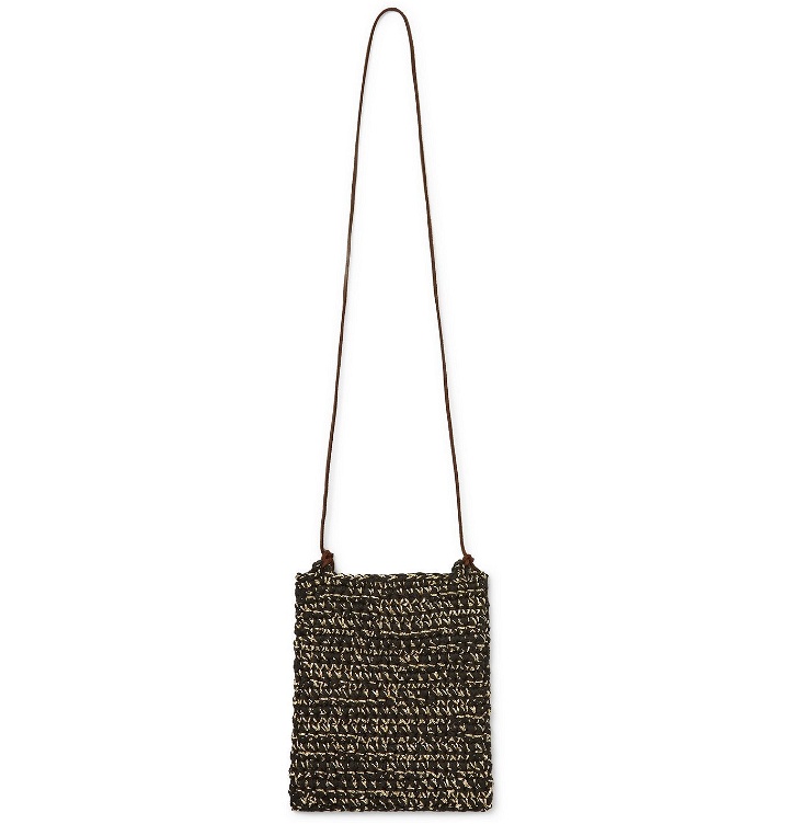 Photo: Nicholas Daley - Crochet-Knit Cotton-Blend Pouch with Lanyard - Black