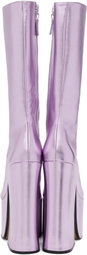Marc Jacobs Purple 'The Metallic Kiki' Knee High Boots
