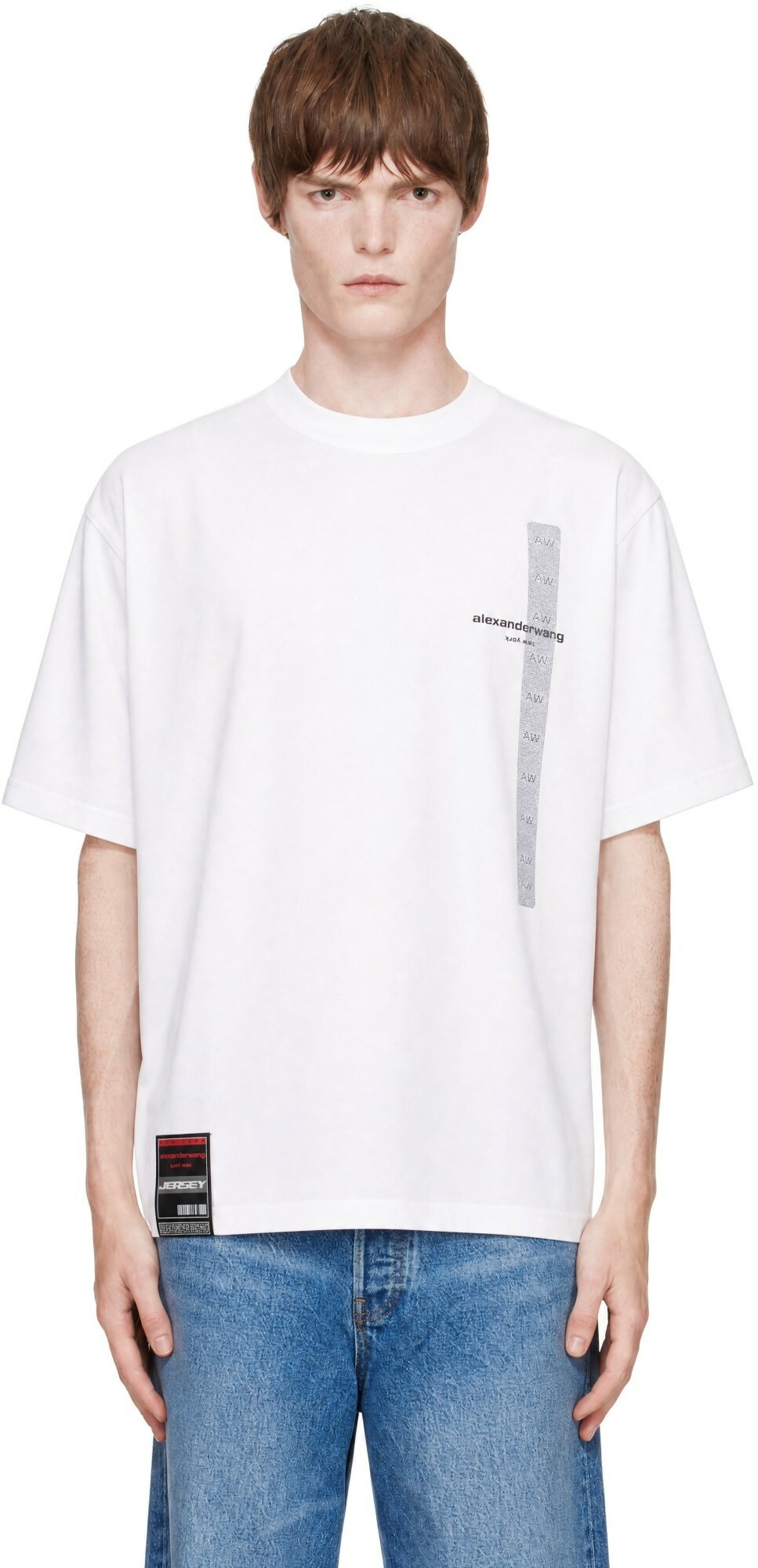 Alexander Wang Black Battery Logo-Print Graphic T-shirt Alexander Wang