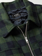 A.P.C. - Ian Checked Wool-Blend Flannel Overshirt - Green