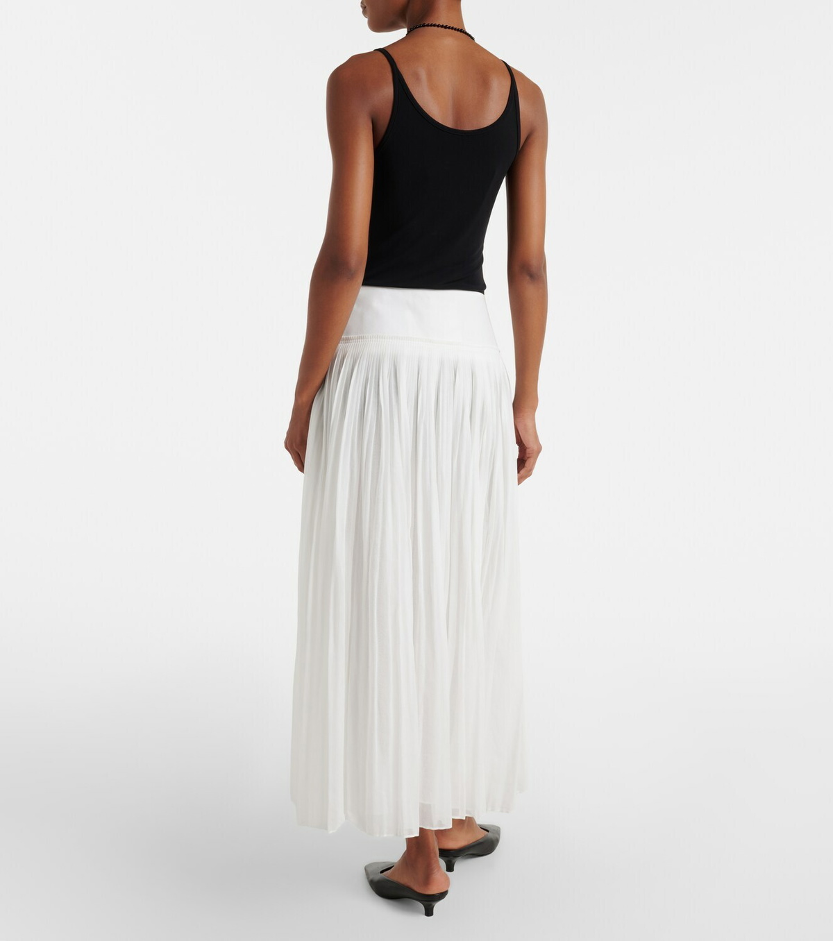 Róhe Pleated cotton muslin maxi skirt