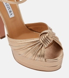 Aquazzura Atelier Plateau embellished leather platform sandals