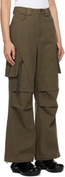 Fax Copy Express Brown Slit-Hem Cargo Pants