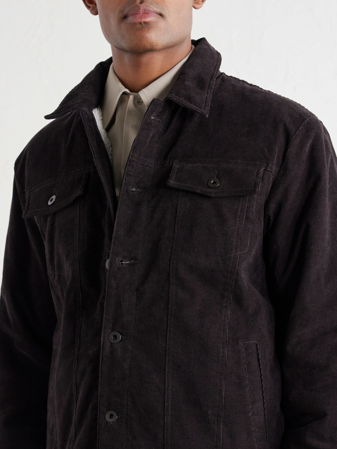 James Perse - Stretch-Cotton Corduroy Blouson Jacket - Brown