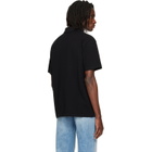 Versace Black Piquet Crystal Embroidered Knitted Collar Polo