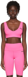 MSGM Pink Nylon Sports Bra