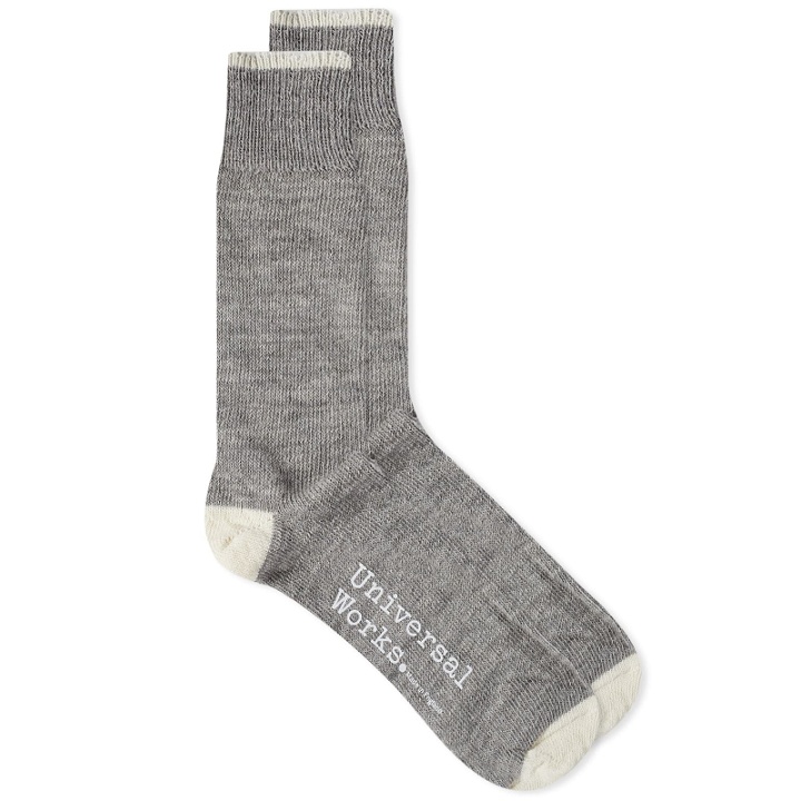 Photo: Universal Works Men's Alpaca Sock in Grey Marl