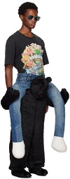 Doublet Black & Blue 'The Bear Carrying On You' Faux-Fur Trousers