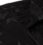 TAKAHIROMIYASHITA TheSoloist. - Slim-Fit Tapered Distressed Printed Denim Jeans - Black