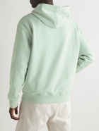 AMI PARIS - Logo-Embroidered Cotton-Jersey Hoodie - Green