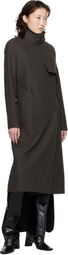 Courrèges Black Circle Edged Long Knit Midi Skirt