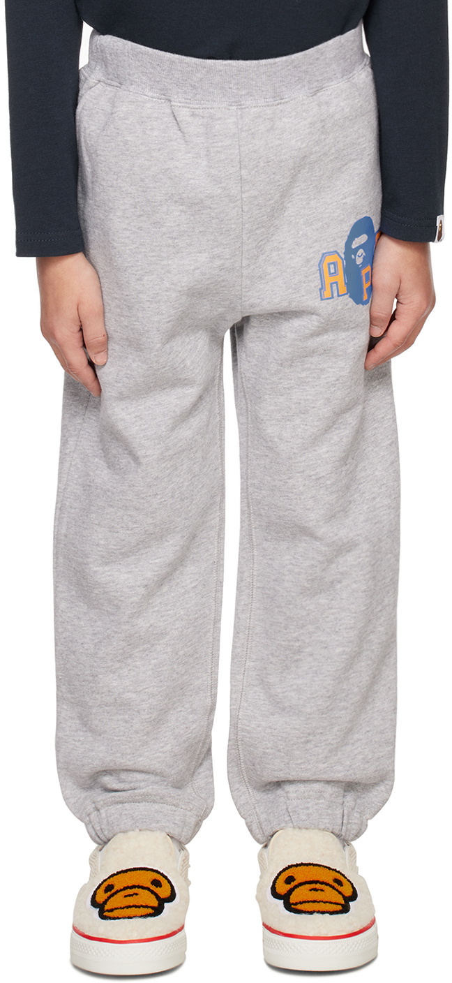 BAPE Kids Gray Ape Head Sweatpants