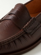Yuketen - Rob's Pebble-Grain Leather Penny Loafers - Brown