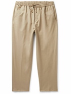 Etro - Tapered Wool-Blend Twill Drawstring Trousers - Neutrals