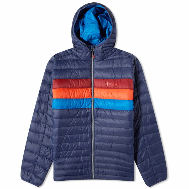Photo: Cotopaxi Men's Fuego Down Hooded Jacket in Ink Stripes