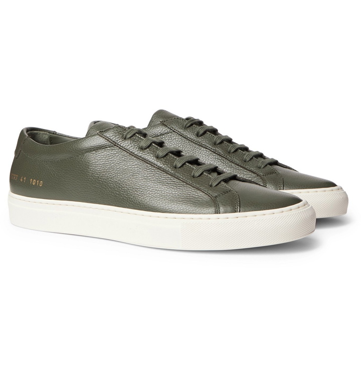 Photo: Common Projects - Achilles Pebble-Grain Leather Sneakers - Green