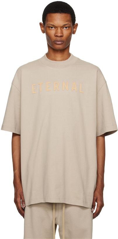 Photo: Fear of God Taupe Flocked T-Shirt