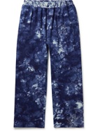 Post-Imperial - Ikeja Wide-Leg Tie-Dyed Cotton-Canvas Trousers - Blue