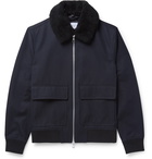 Mr P. - Shearling-Trimmed Cotton-Blend Twill Blouson Jacket - Blue