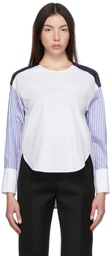 Partow Blue & White Ellis Top