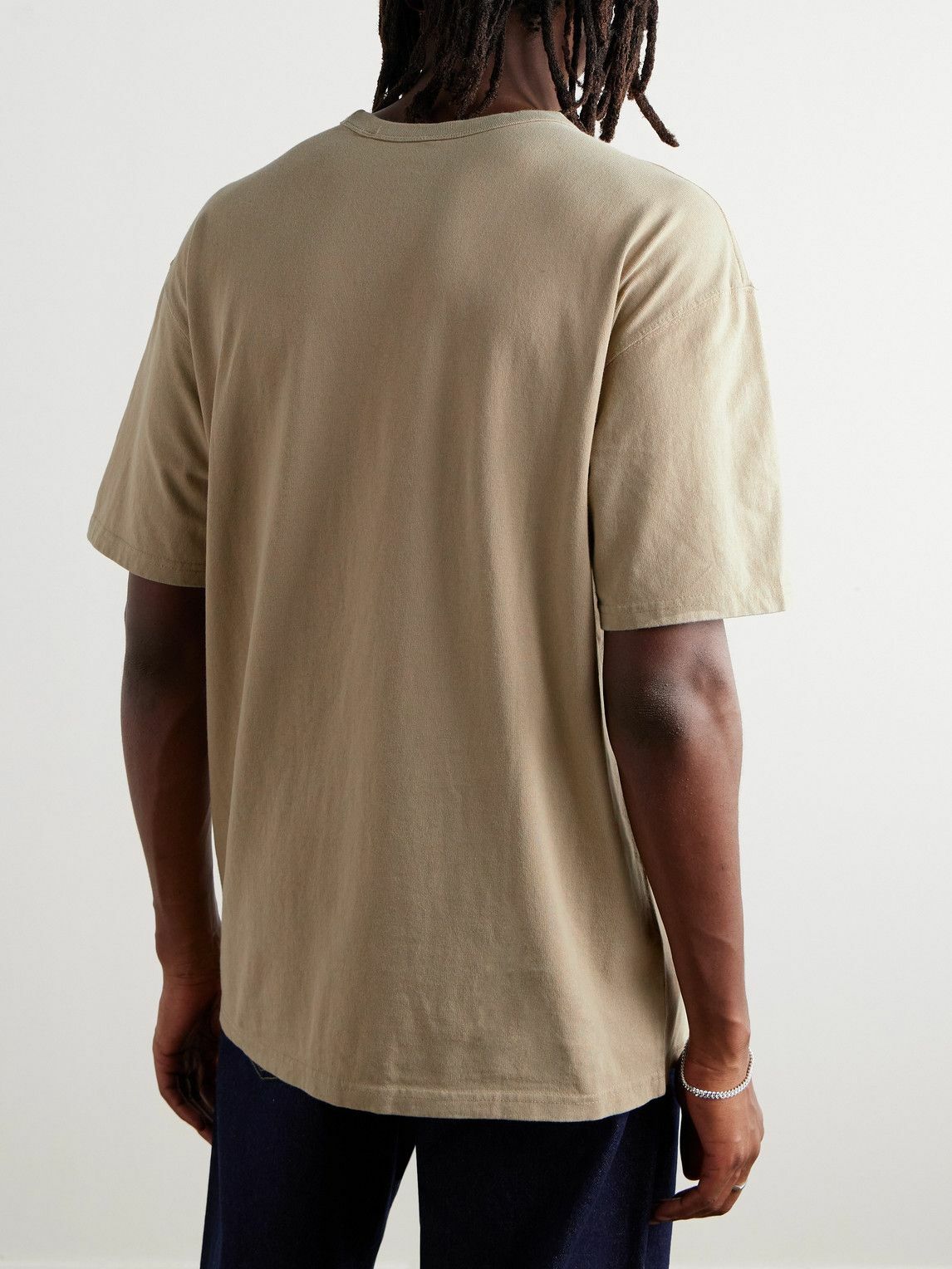 Nike - Sportswear Premium Essentials Logo-Embroidered Cotton-Jersey T-Shirt - Neutrals