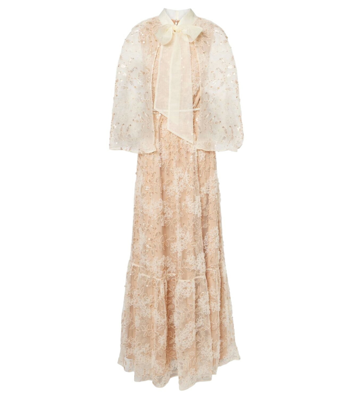 Self-Portrait Caped chiffon midi dress Self-Portrait