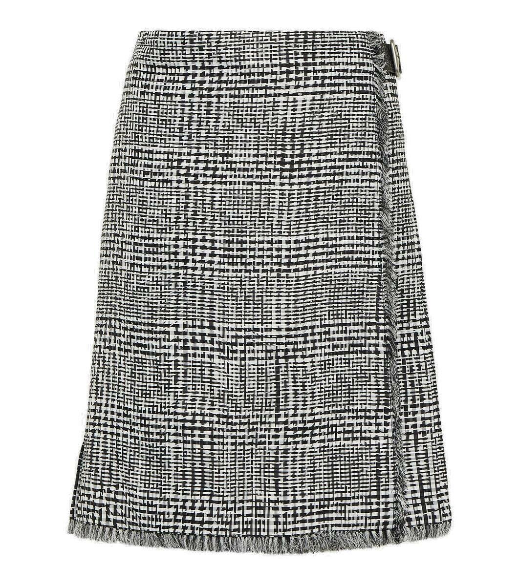 BURBERRY - Check Motif Wool Skirt