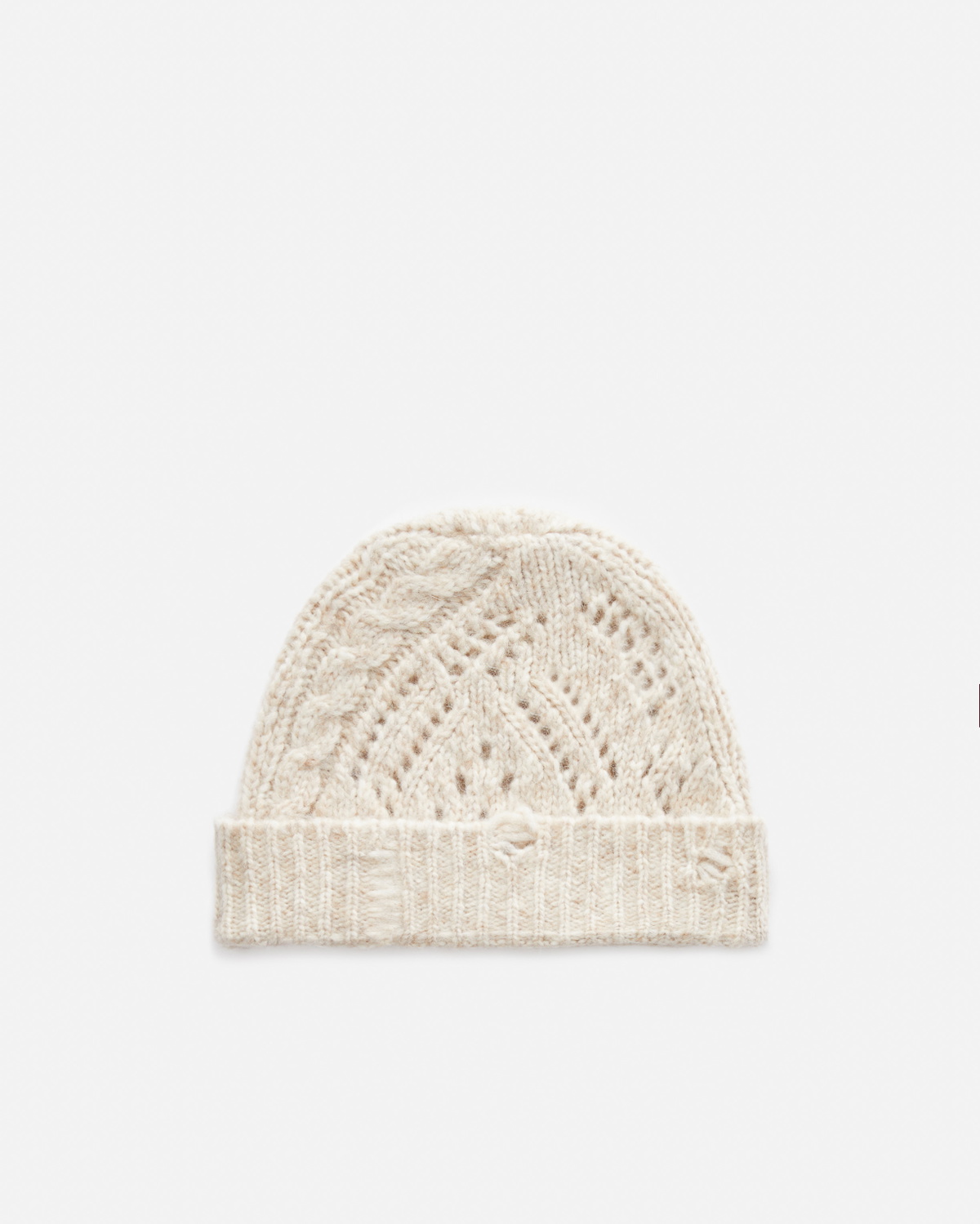 Pinko Mixed Stitch Wool Blend Beanie Grey Dove