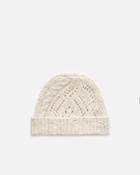 Pinko Mixed Stitch Wool Blend Beanie Grey Dove