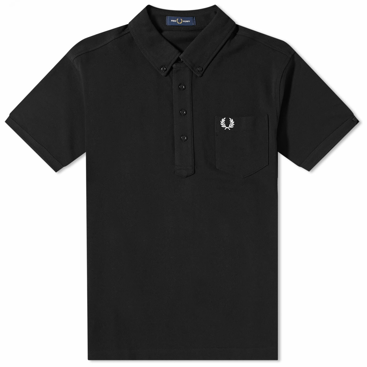 Fred Perry Authentic Men S Button Down Collar Polo Shirt In Black Fred