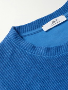 Mr P. - Textured Cotton T-Shirt - Blue