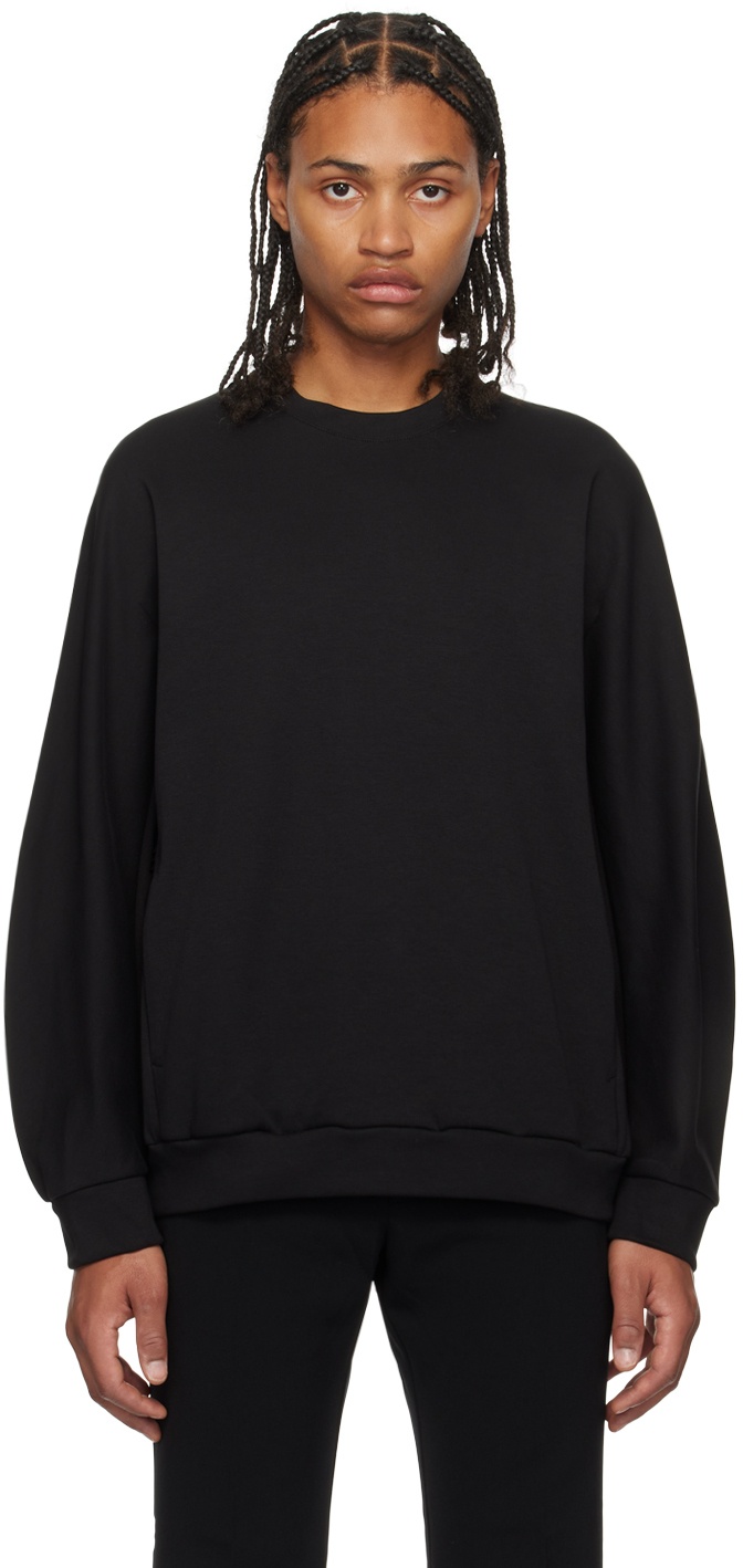 ATTACHMENT Black Paneled Sweatshirt Attachment