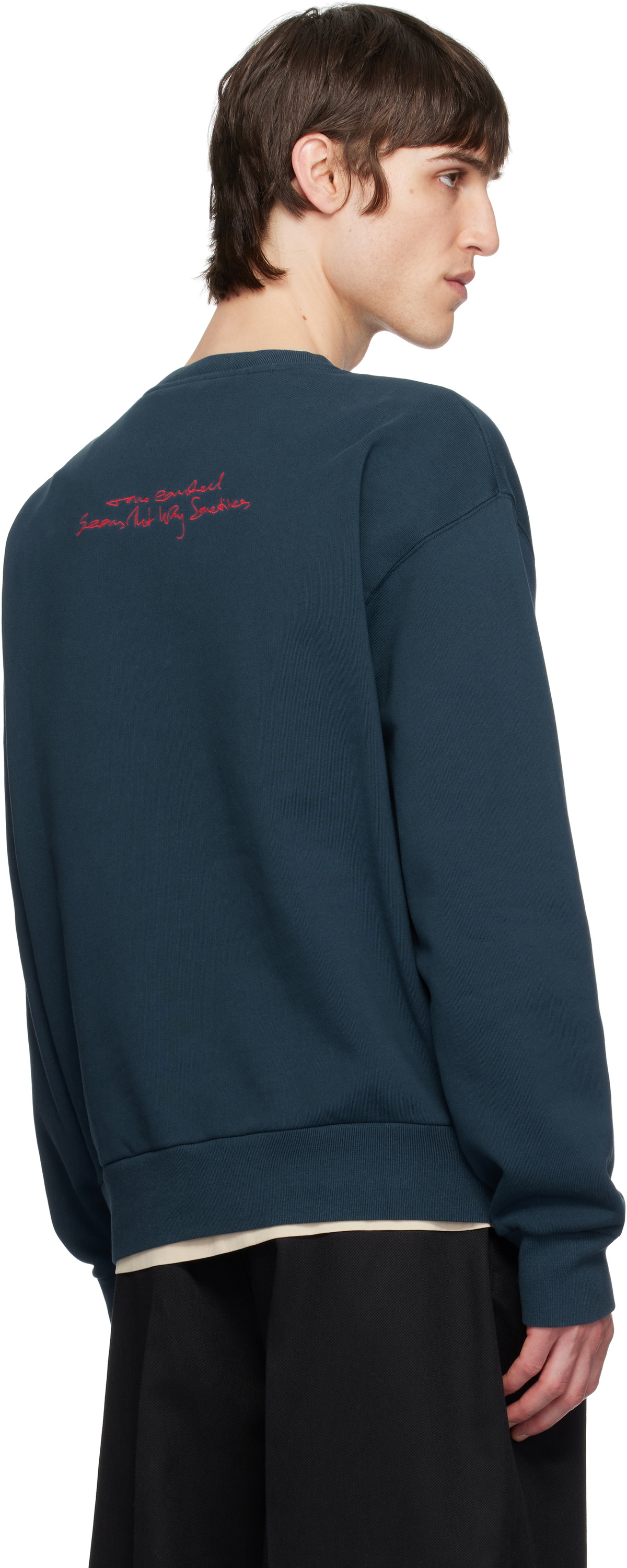 Givenchy Navy 'GIVENCHY' Medallion Sweatshirt