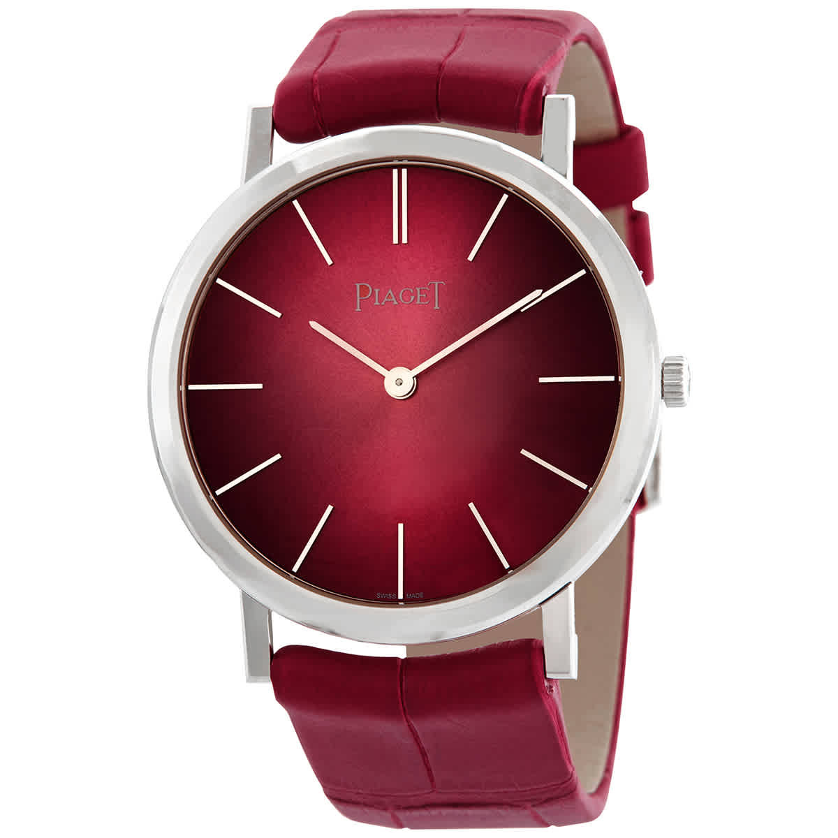 Piaget Altiplano 60th Anniversary Hand Wound Pink Dial 18kt White Gold Ladies Watch G0A42109