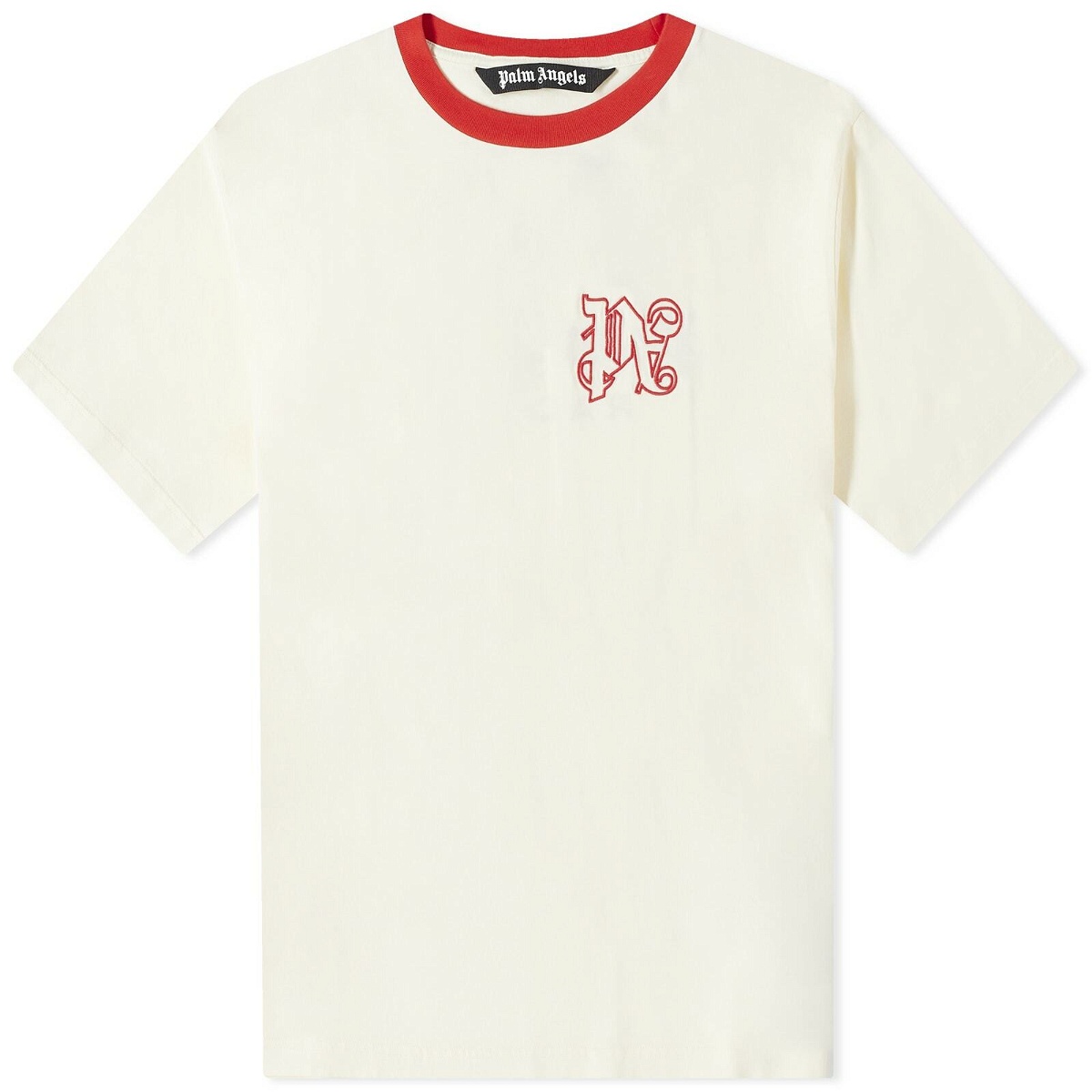 Photo: Palm Angels Men's Monogram Racing T-Shirt in Off White