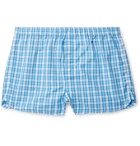 DEREK ROSE - Barker 29 Checked Cotton Boxer Shorts - Blue