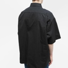 Balenciaga Men's Be Different Short Sleeve Button Down Shirt in Black