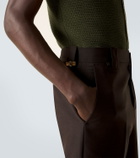 Versace Cropped wool and mohair straight pants